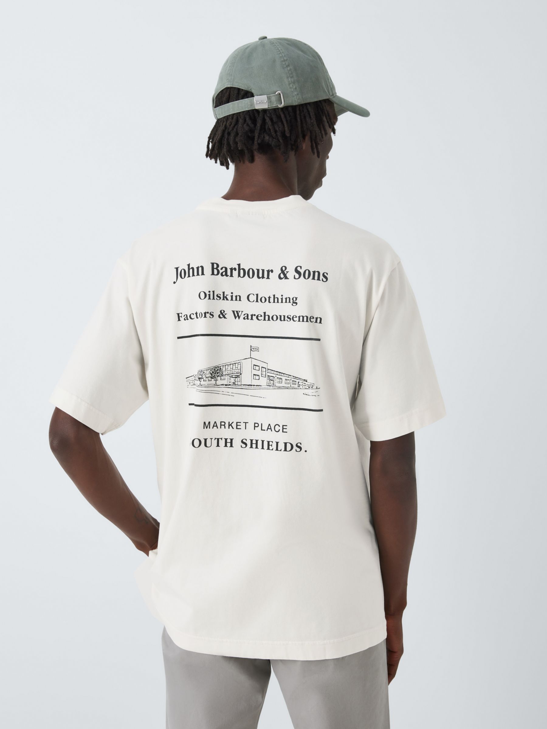 Barbour Tomorrow's Archive Reid Short Sleeve Cotton T-Shirt, Whisper White, M