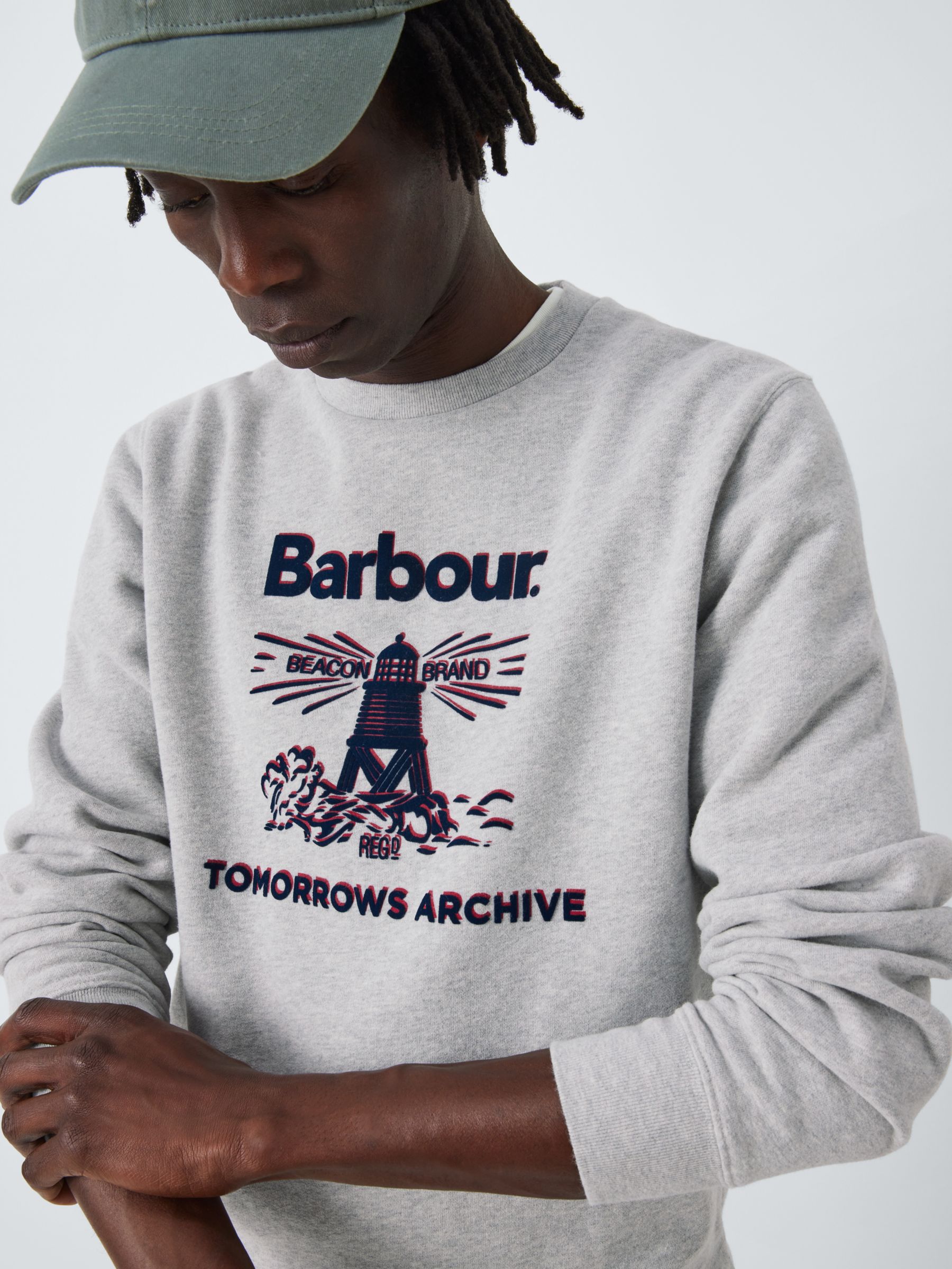 Buy Barbour Tomorrow's Archive Sweat Crew Jumper, Grey Online at johnlewis.com