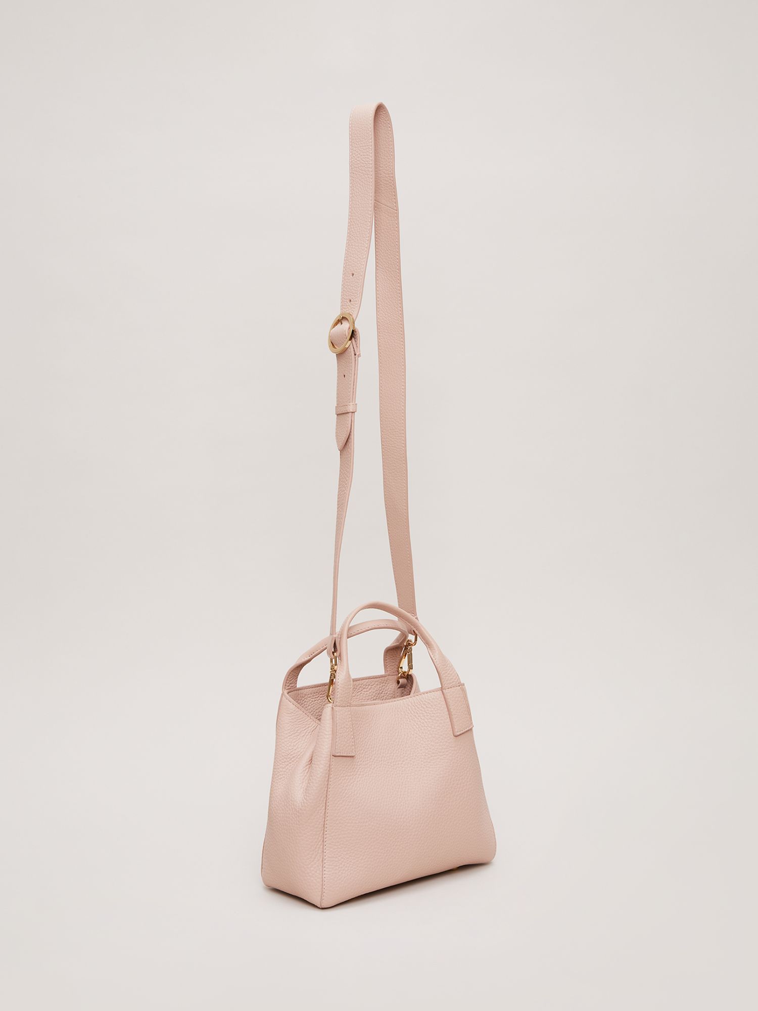 Phase Eight Mini Leather Tote Bag, Pale Pink