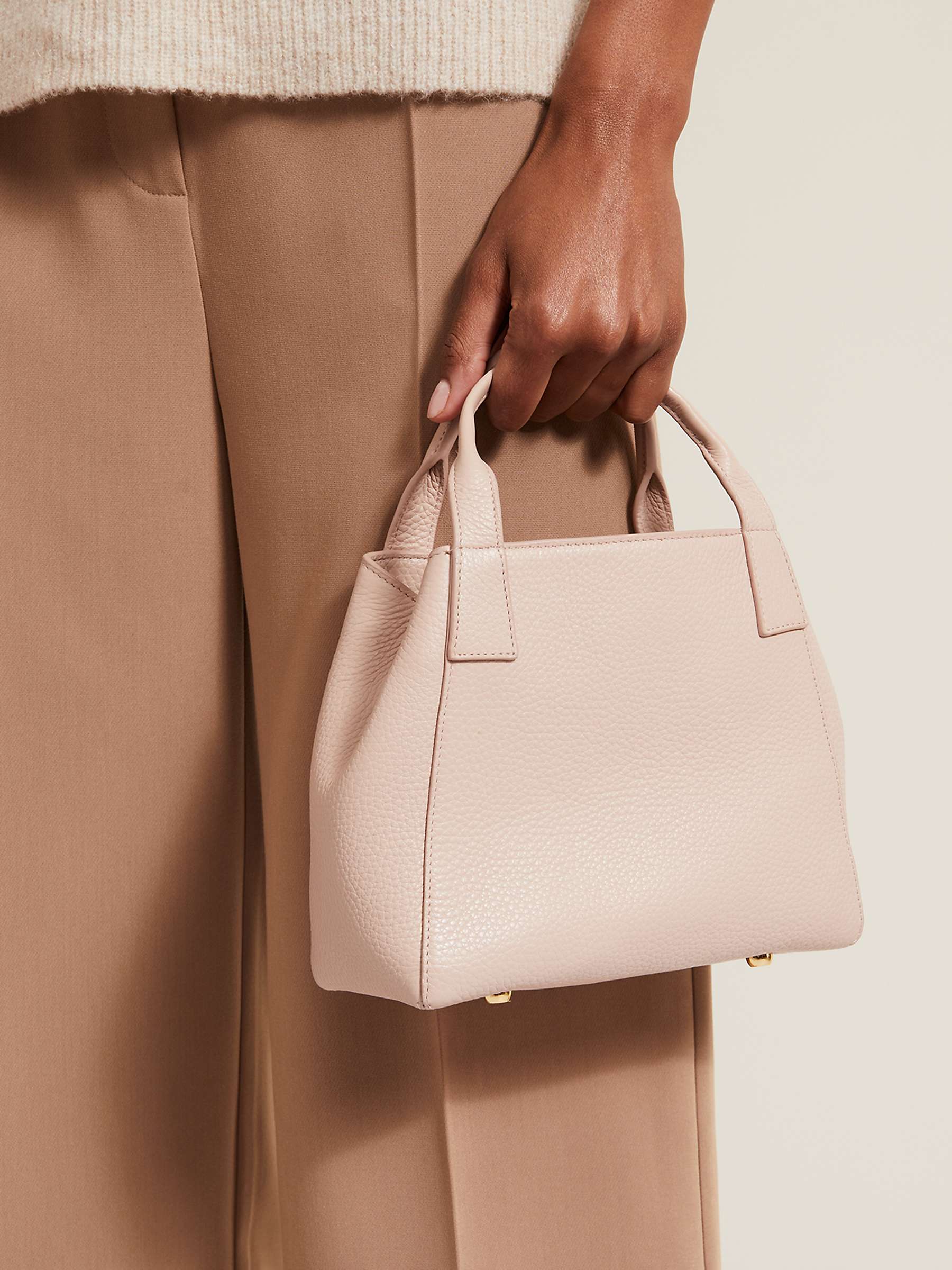 Buy Phase Eight Mini Leather Tote Bag, Pale Pink Online at johnlewis.com