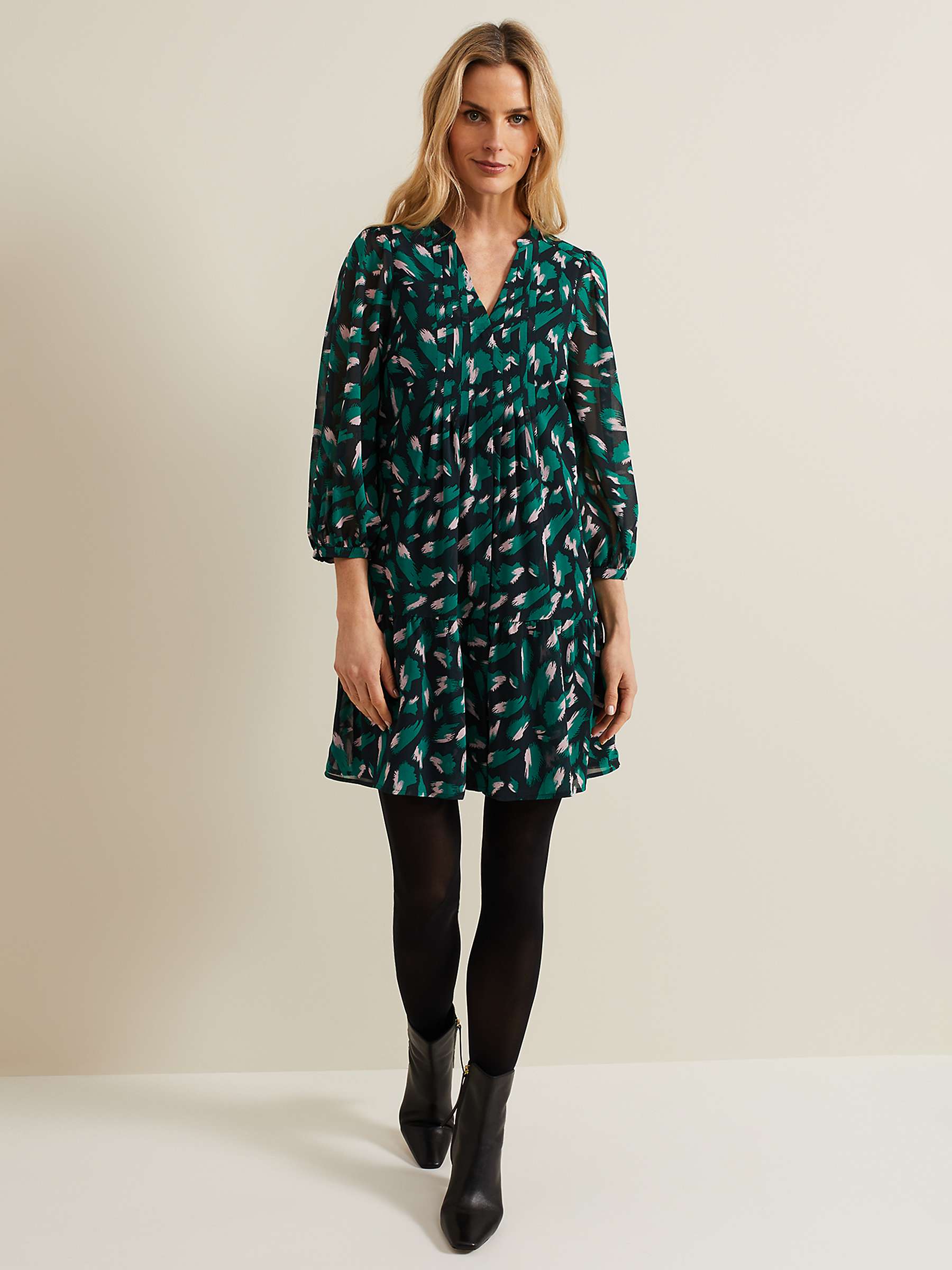 Buy Phase Eight Penele Abstract Print Mini Dress, Green/Multi Online at johnlewis.com