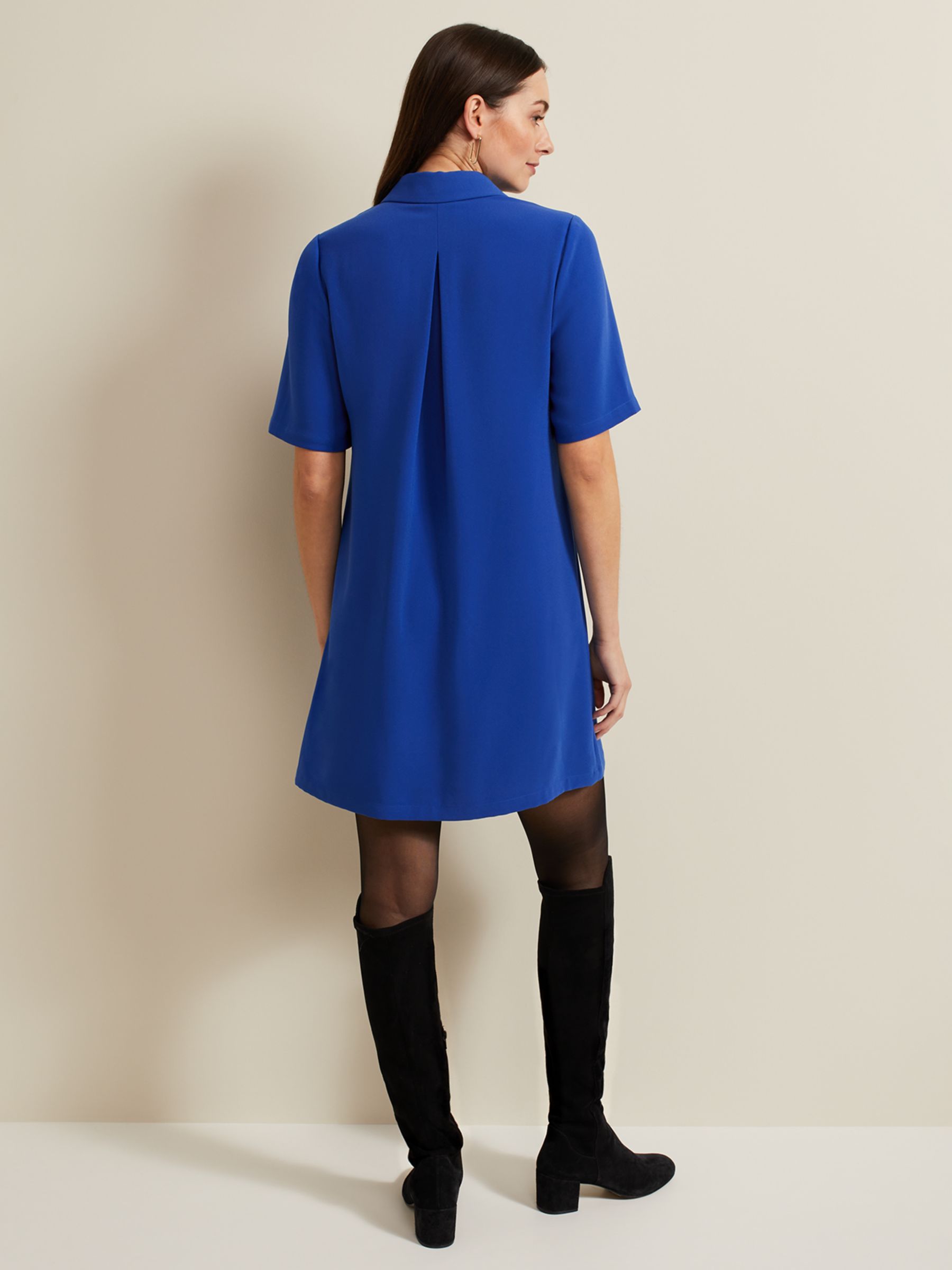 Buy Phase Eight Cara Mini Shirt Dress, Cobalt Online at johnlewis.com
