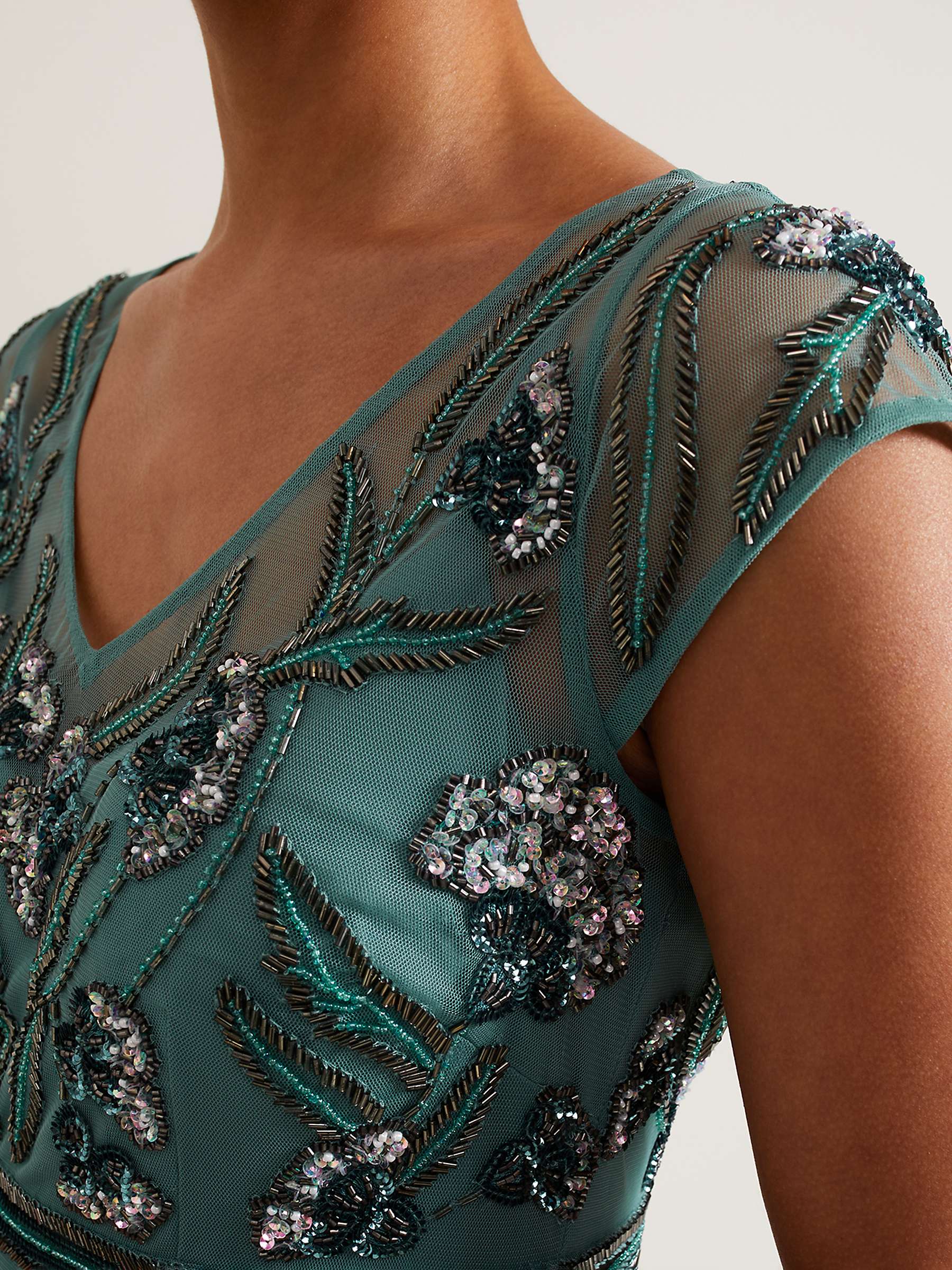Buy Phase Eight Evonne Beaded Maxi Dress, Light Green Online at johnlewis.com