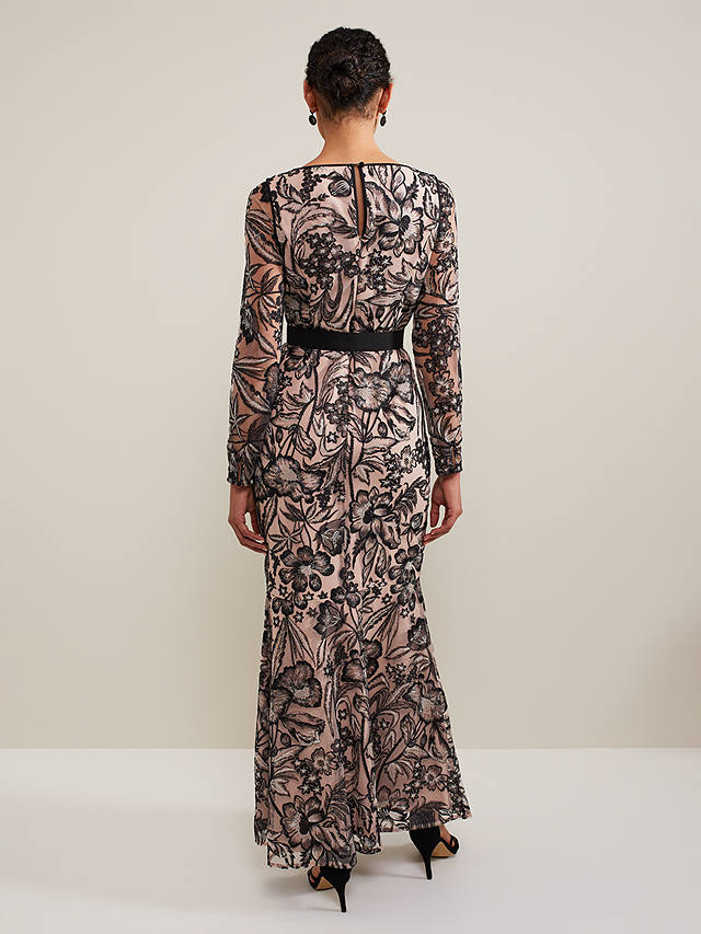 Phase Eight Nola Floral Embroidered Maxi Dress, Multi