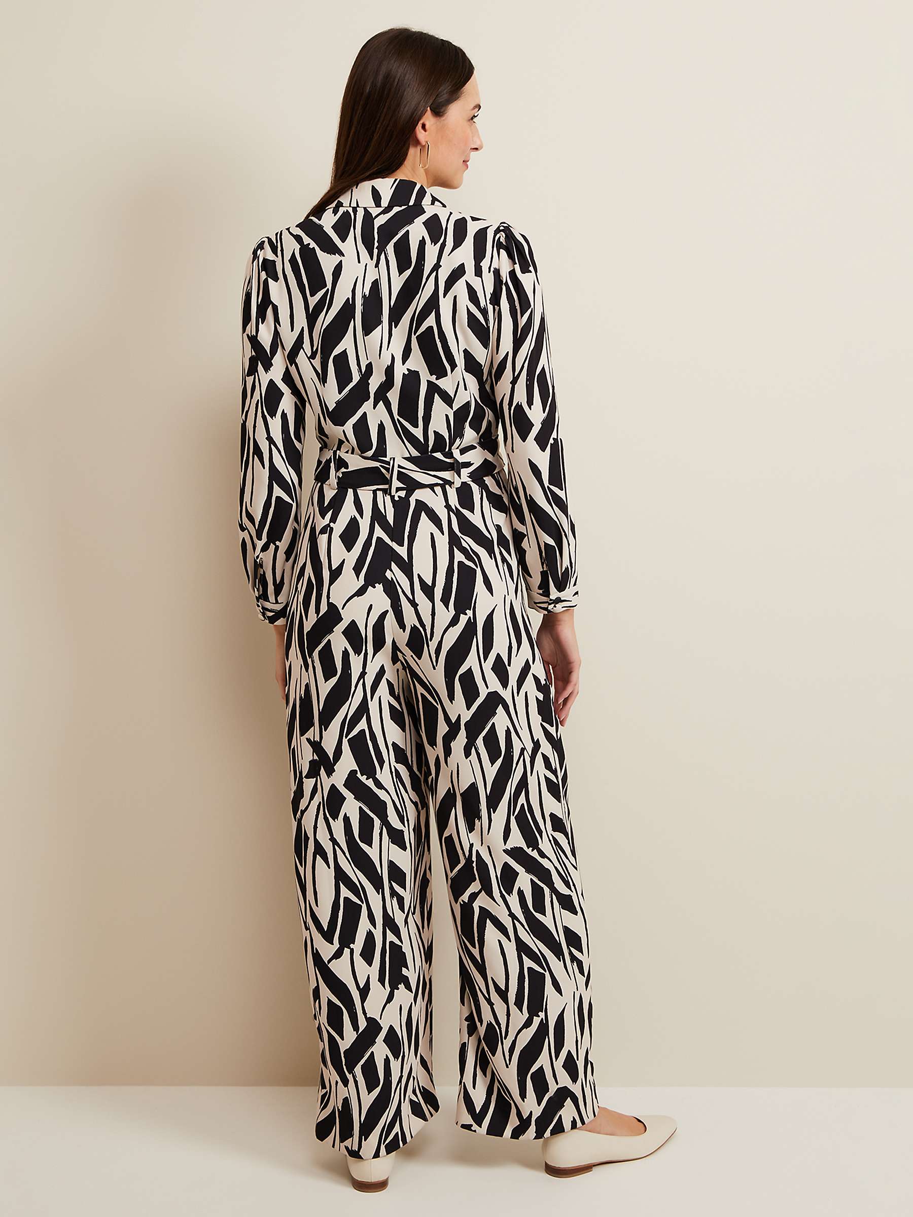 Buy Phase Eight Constance Shirt Jumpsuit, Black/Ecru Online at johnlewis.com