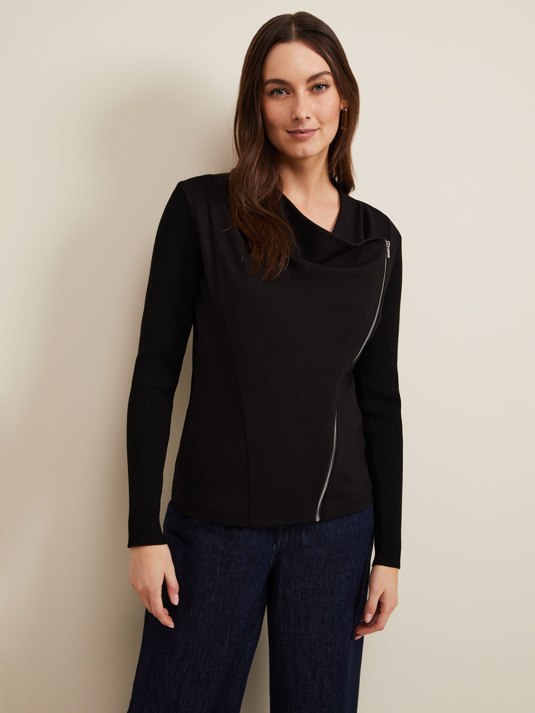 Buy Phase Eight Frankie Knitted Jacket, Black Online at johnlewis.com