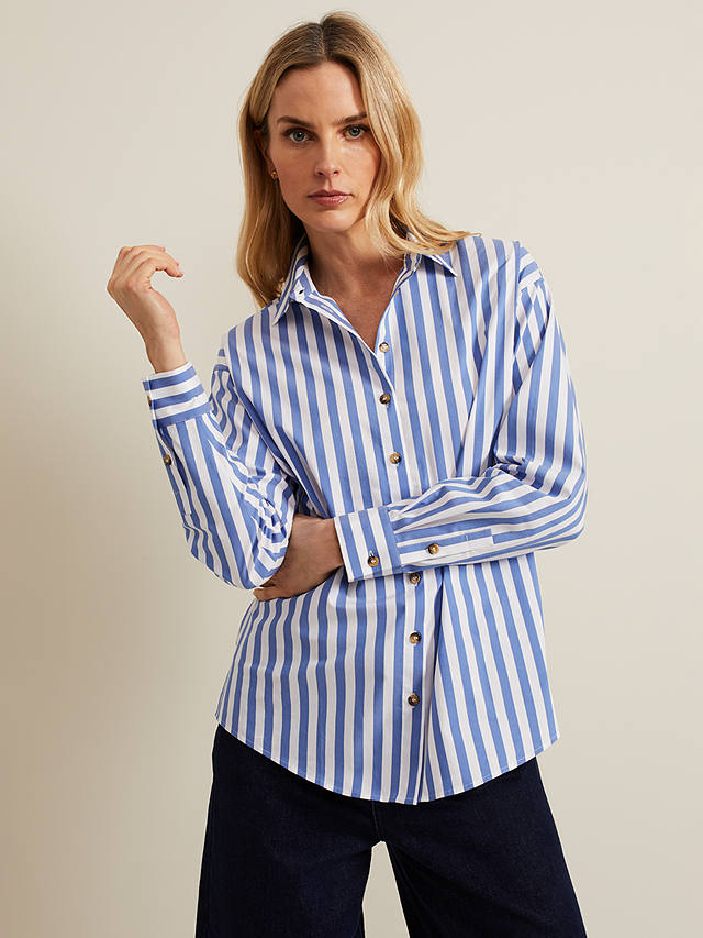 Phase Eight Stripe Shirt, Blue