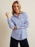 Phase Eight Stripe Shirt, Blue/White