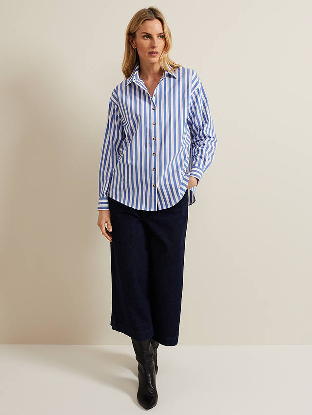 Phase Eight Stripe Shirt, Blue