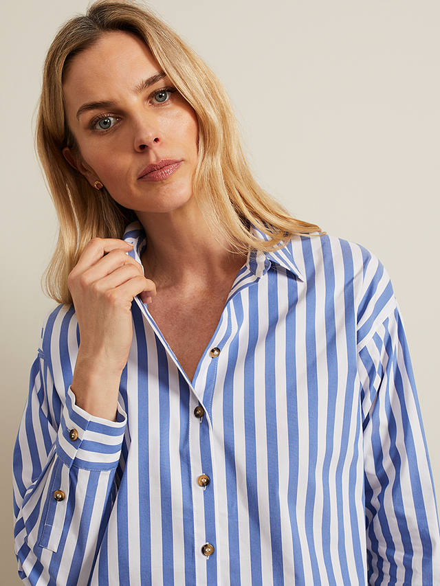 Phase Eight Stripe Shirt, Blue