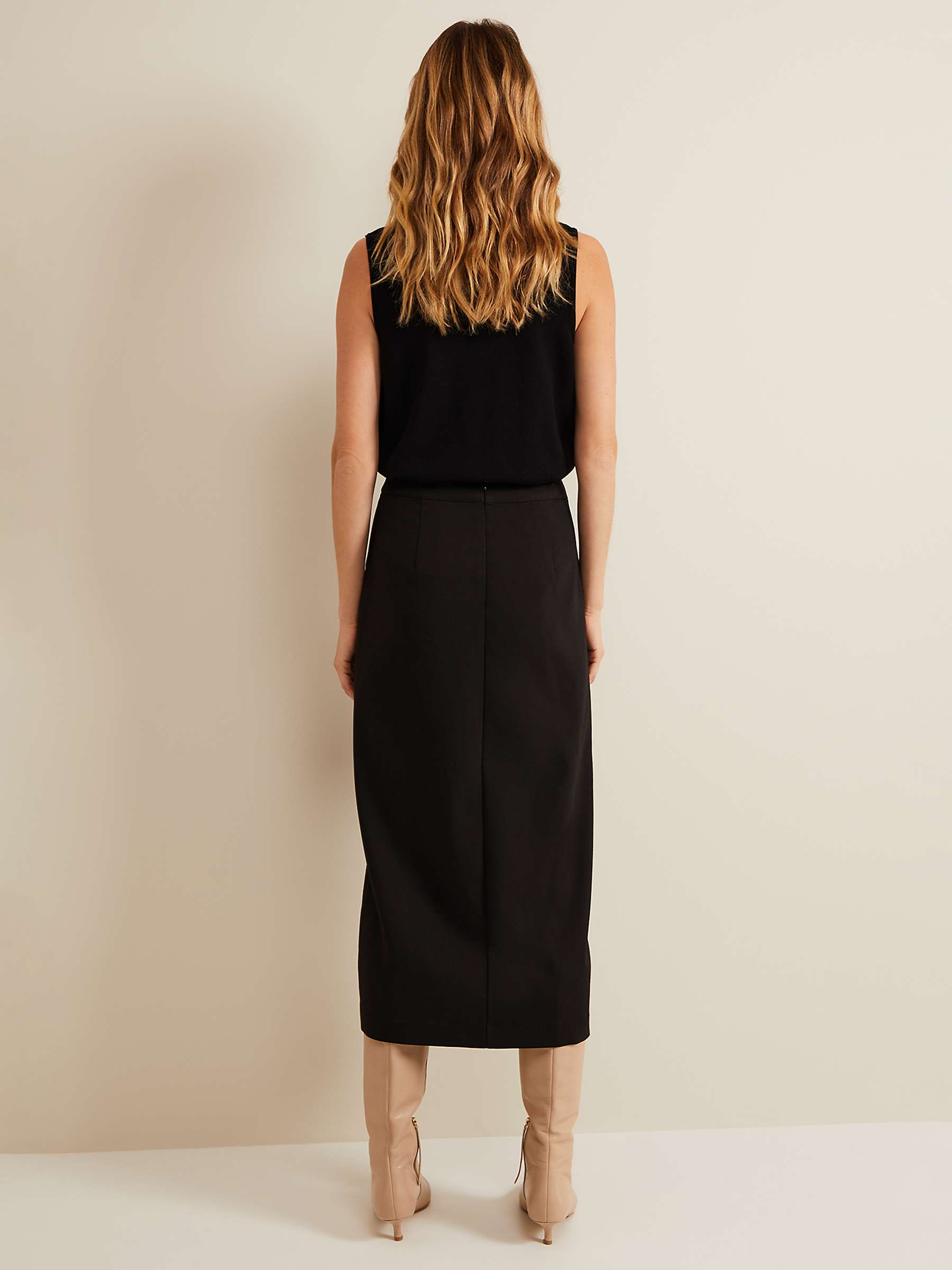 Buy Phase Eight Brynn Midi Pencil Skirt, Black Online at johnlewis.com