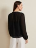 Phase Eight Ivana Ruffle Blouse, Black