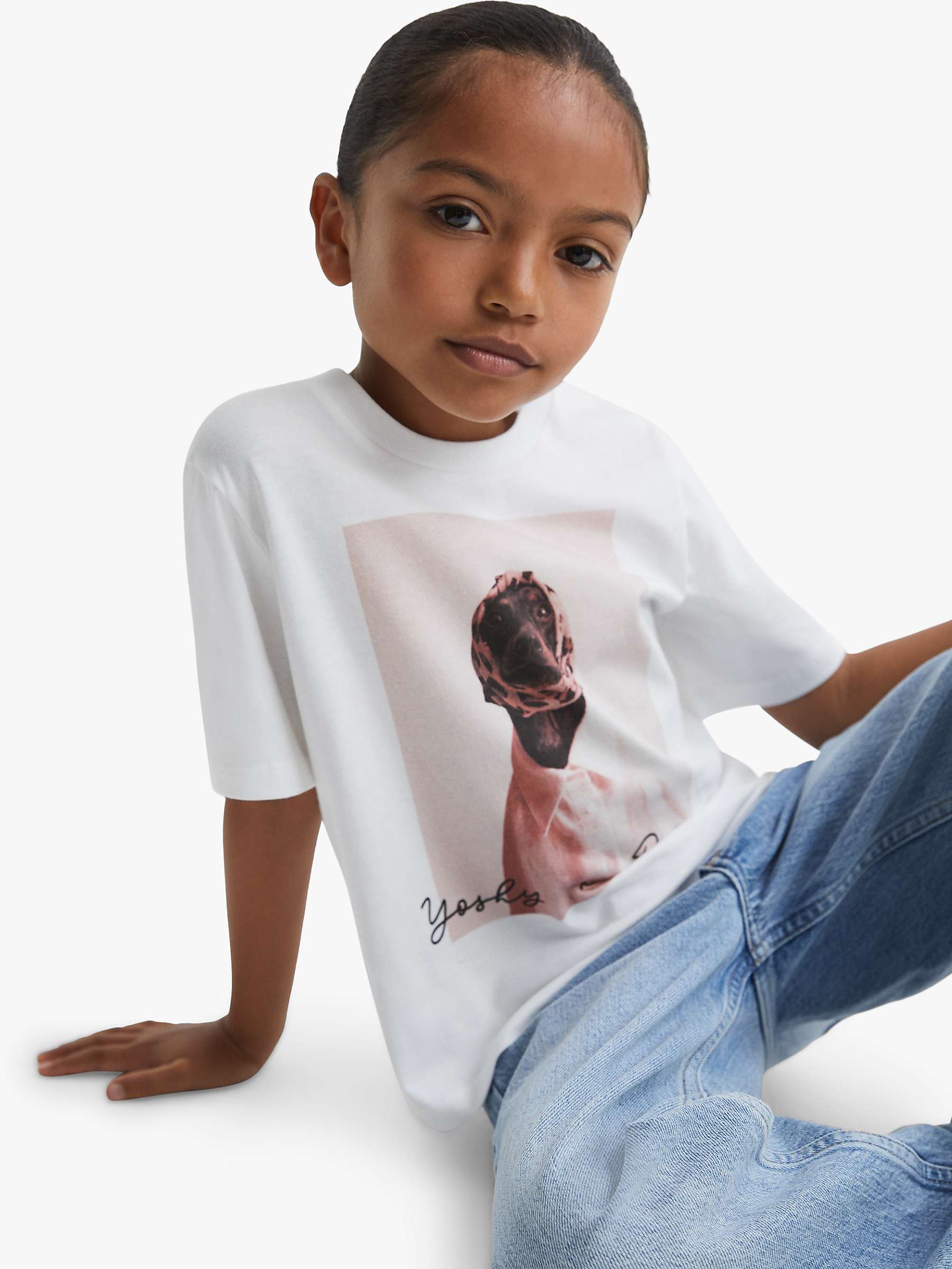 Buy Reiss Kids' Yoshy Print Crew Neck T-Shirt, White Online at johnlewis.com