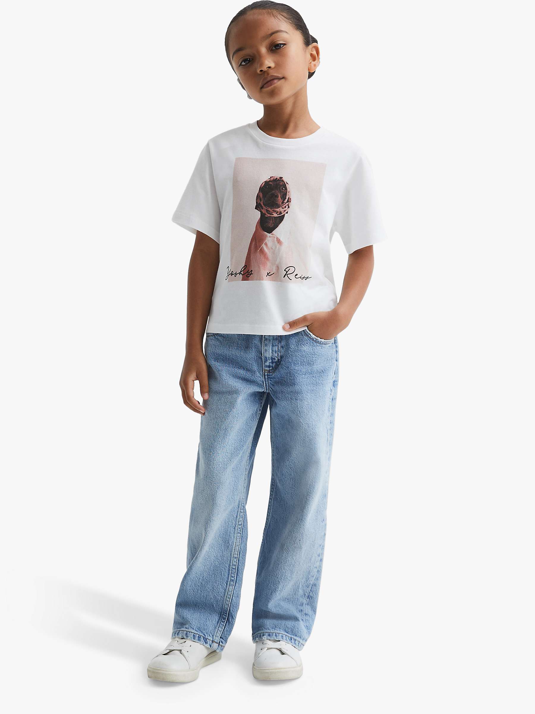 Buy Reiss Kids' Yoshy Print Crew Neck T-Shirt, White Online at johnlewis.com