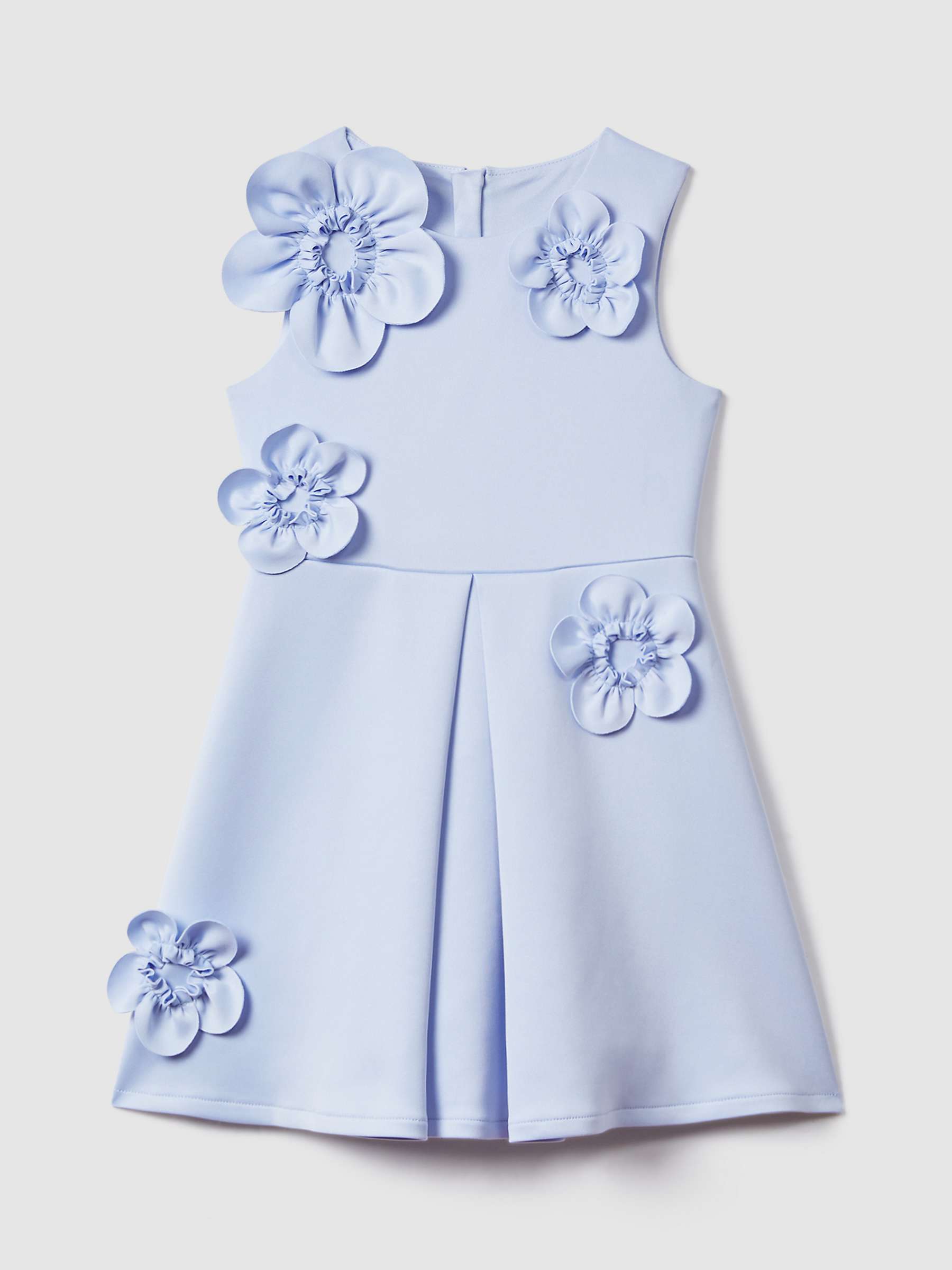 Buy Reiss Kids' Posy 3D Floral Pleated Scuba Dress, Lilac Online at johnlewis.com