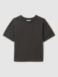 Reiss Kids' Selby Oversized Crew Neck T-Shirt, Washed Black