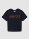 Reiss Kids' Sands Bubble Logo T-Shirt, Navy