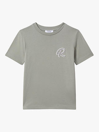 Reiss Kids' Jude Logo Crew Neck T-Shirt, Pistachio