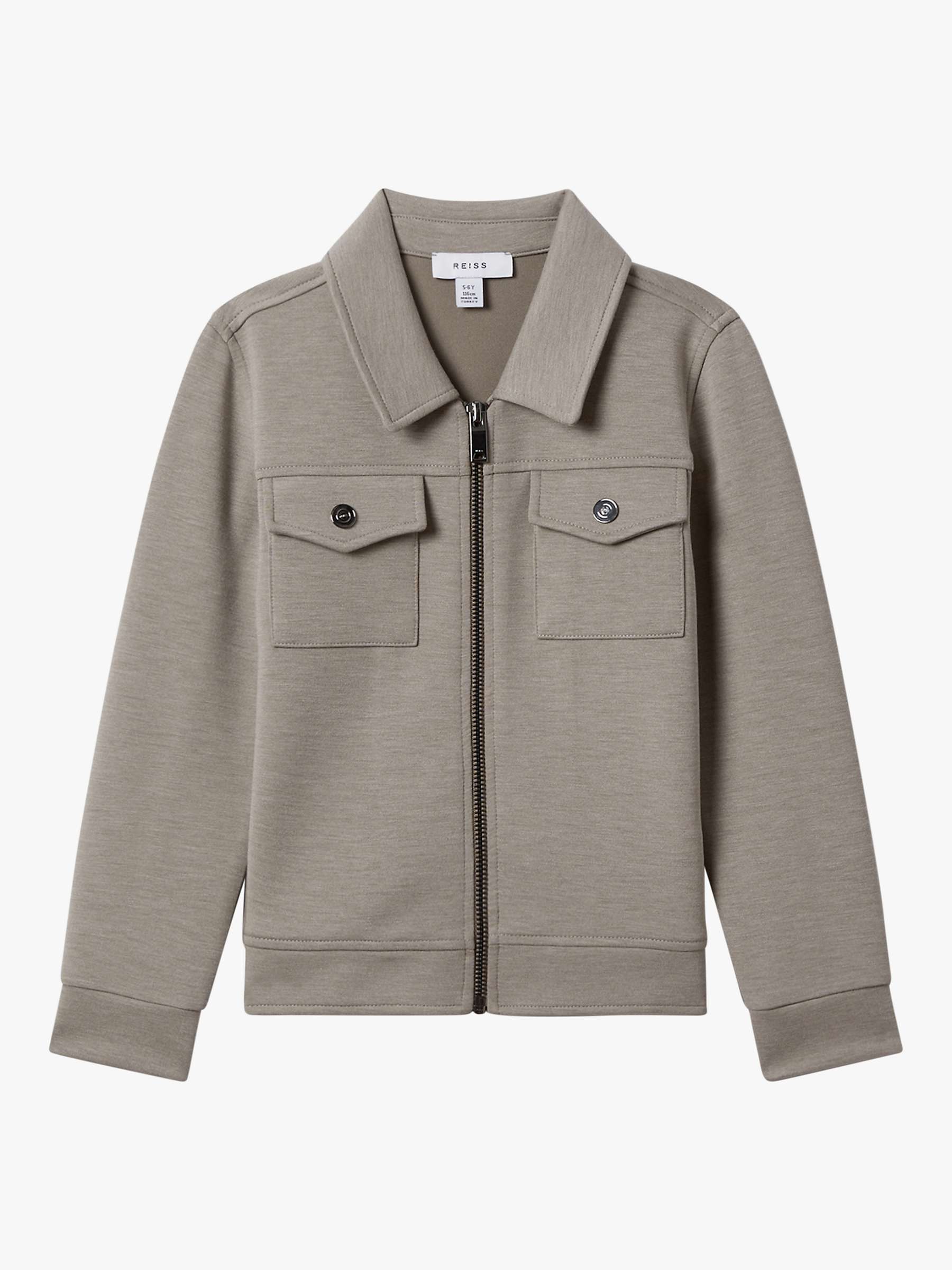 Buy Reiss Medina Interlock Jersey Zip Through Jacket, Taupe Online at johnlewis.com