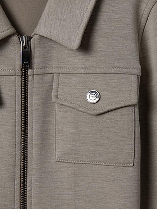 Reiss Medina Interlock Jersey Zip Through Jacket, Taupe
