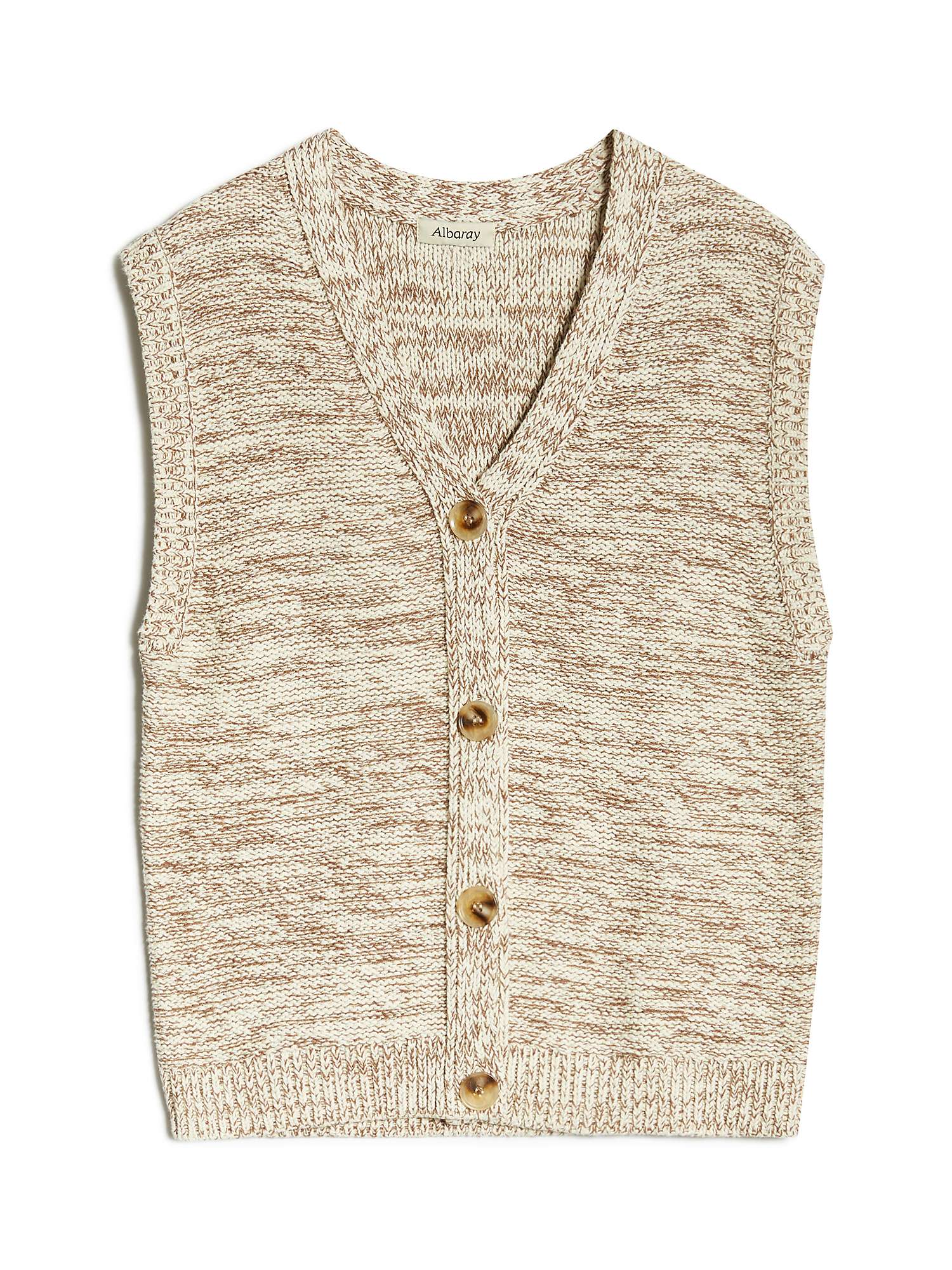 Buy Albaray Tweed Knitted Waistcoat, Brown Online at johnlewis.com