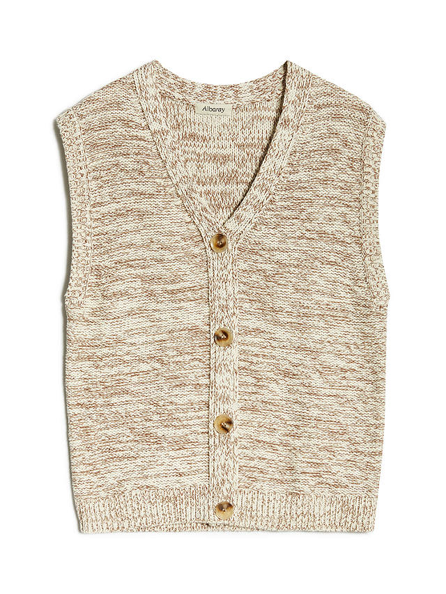 Albaray Tweed Knitted Waistcoat, Brown