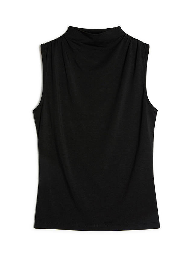 Albaray Ruched Turtle Neck Top, Black