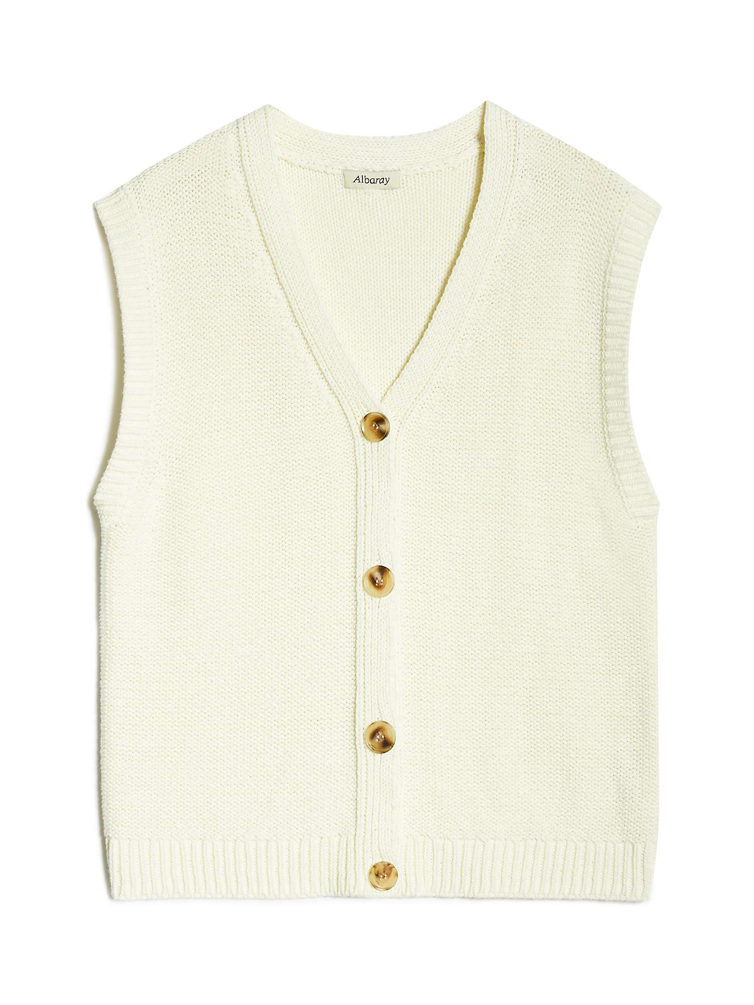Buy Albaray Relaxed Knitted Waistcoat, Cream Online at johnlewis.com