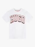 HUGO Kids' 3D Logo Print T-Shirt, White/Multi