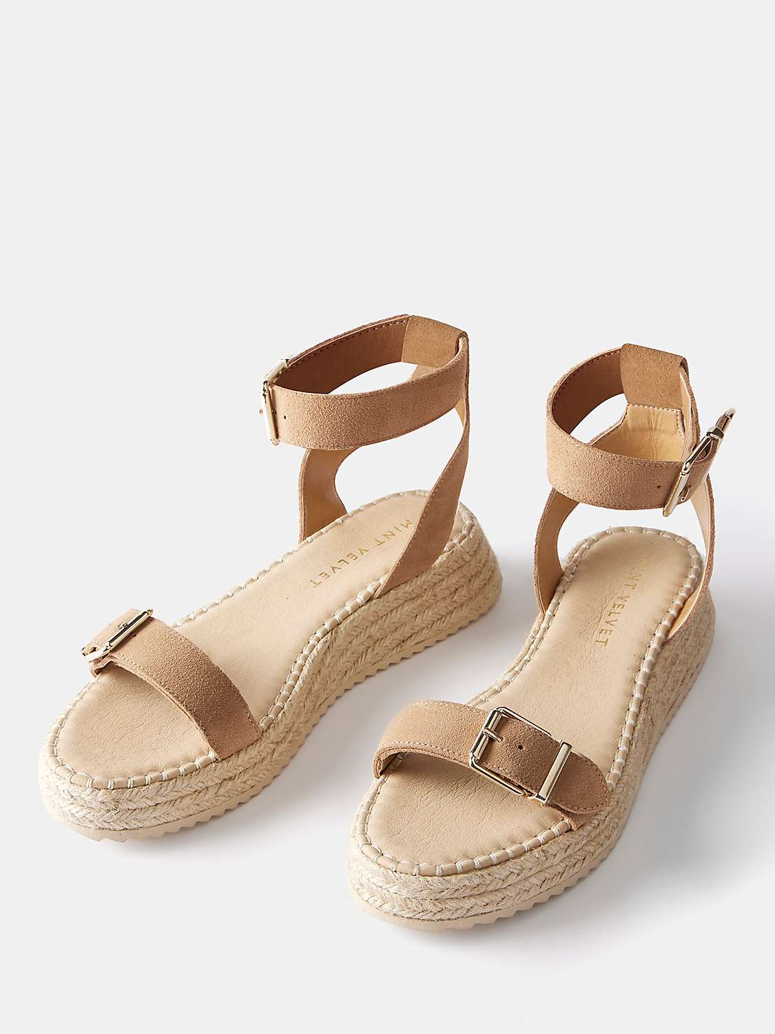 Buy Mint Velvet Suede Flatform Espadrille Sandals, Tan Online at johnlewis.com
