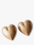 Mint Velvet Large Heart Stud Earrings, Gold