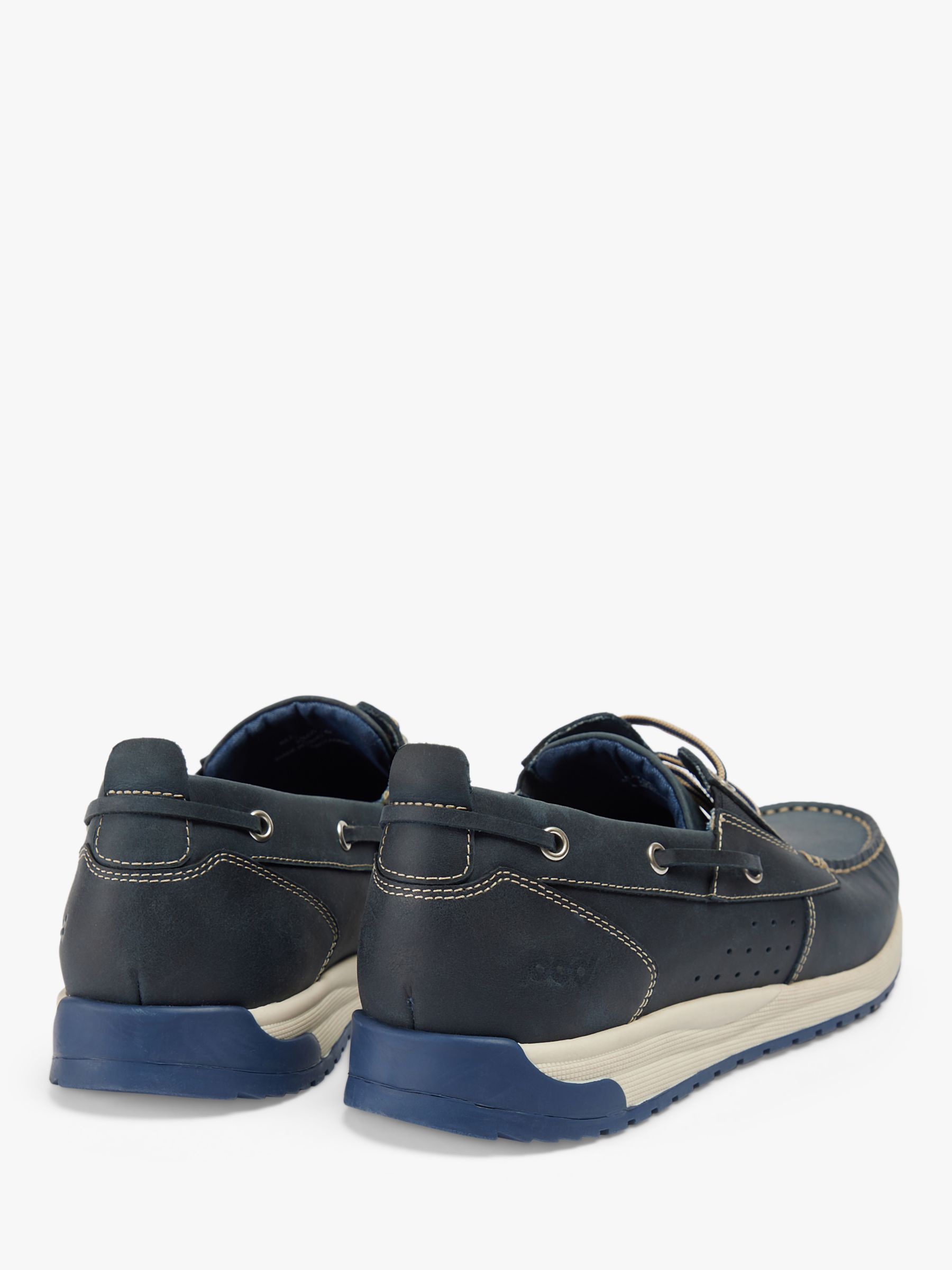Pod Riley Leather Boat Shoes, Navy, 6
