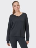 Venice Beach Maliya V-Neck Sweatshirt, Black Charcoal