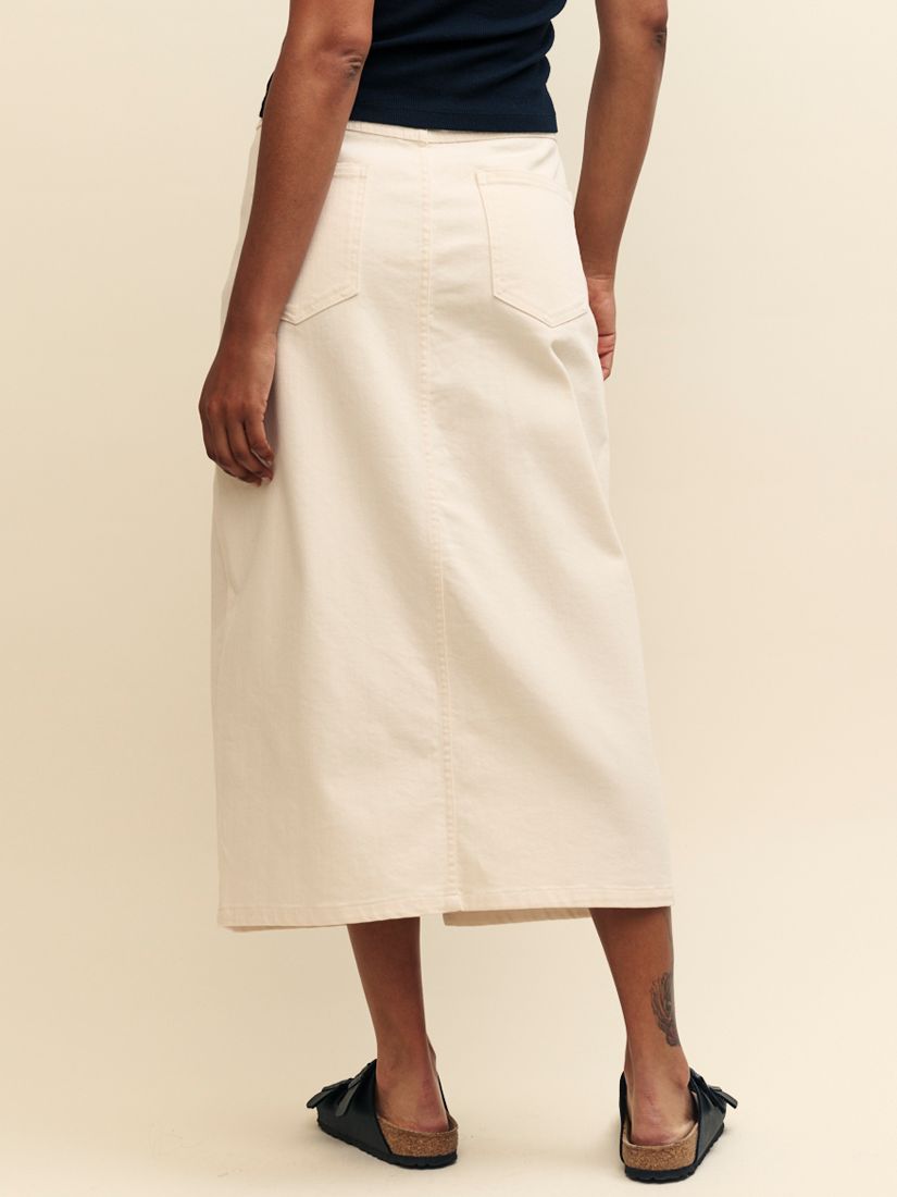 Nobody's Child Column Denim Midi Skirt, White, 6