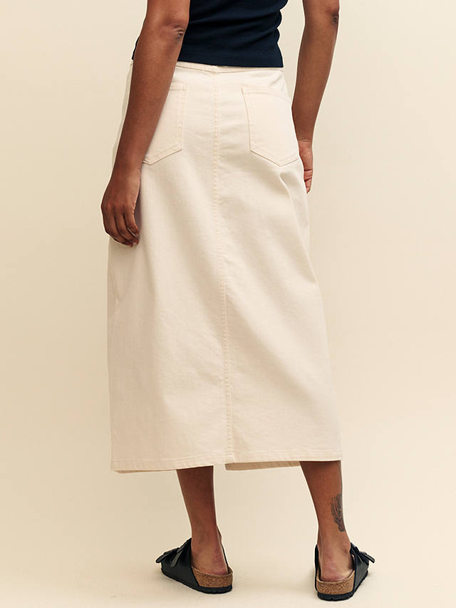 Nobody's Child Column Denim Midi Skirt, White