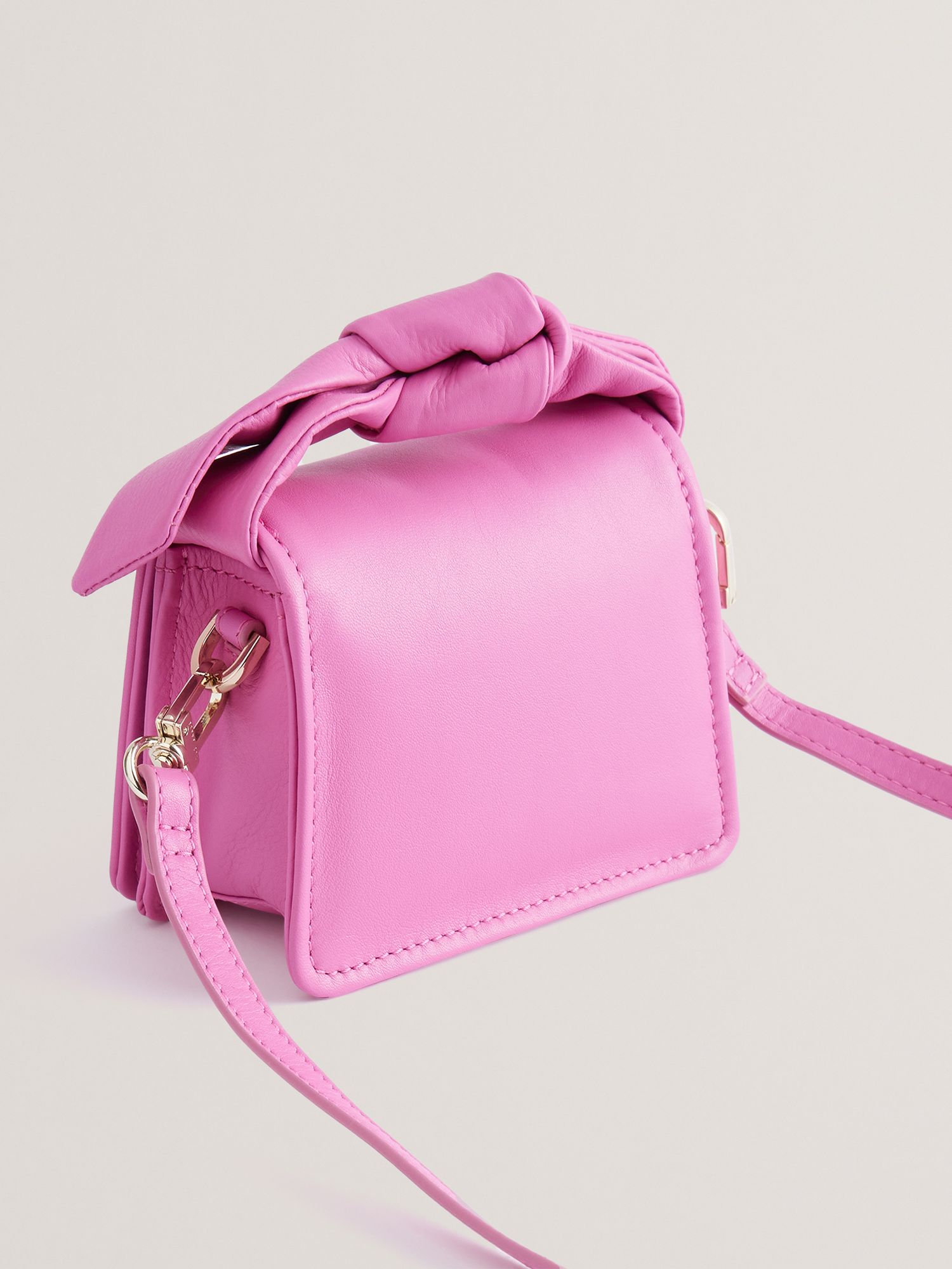 Buy Ted Baker Nialinn Knot Handle Mini Crossbody Bag, Hot Pink Online at johnlewis.com