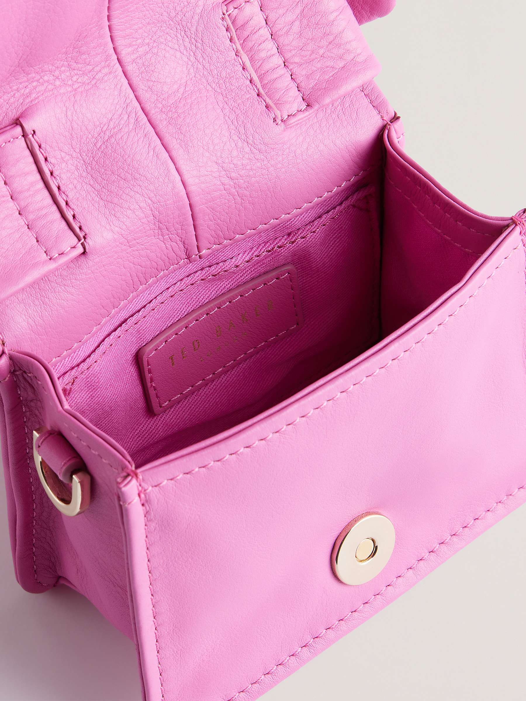 Buy Ted Baker Nialinn Knot Handle Mini Crossbody Bag, Hot Pink Online at johnlewis.com