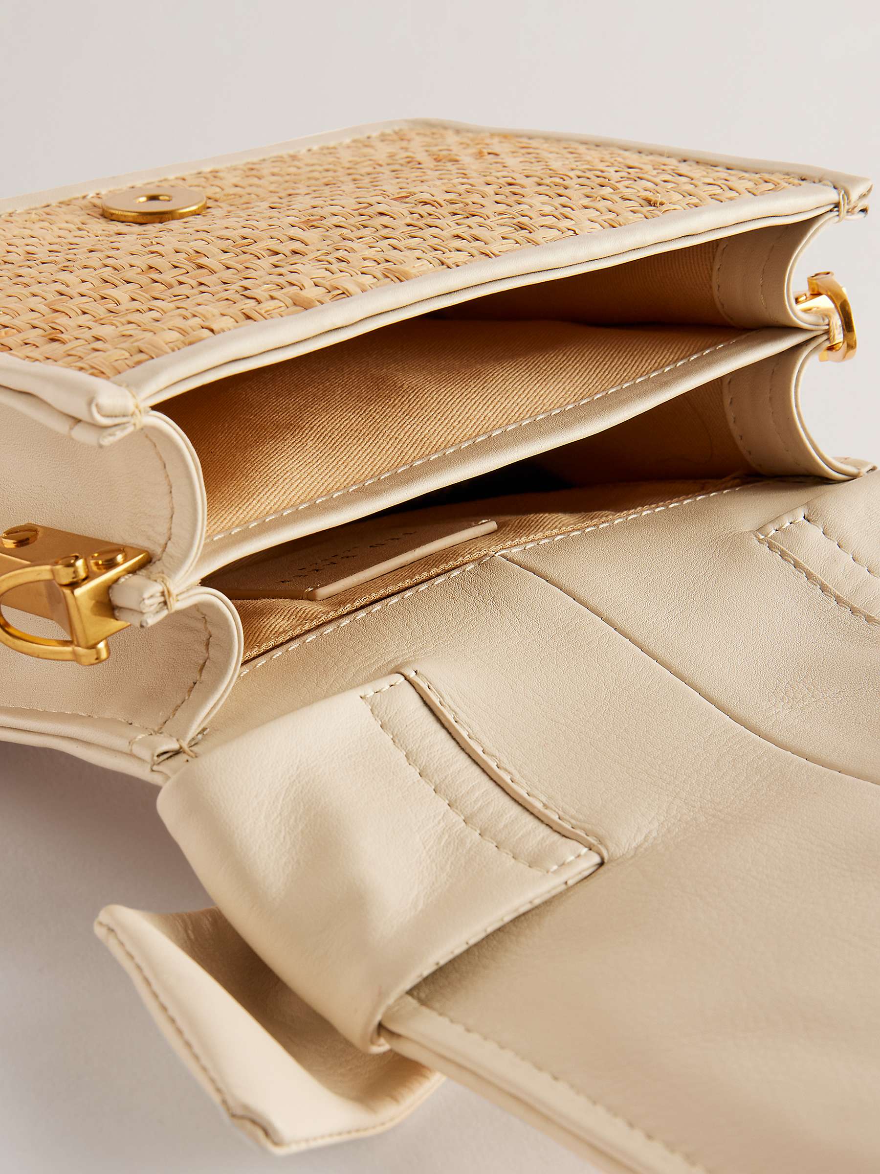 Buy Ted Baker Niyahna Leather Bow Crossbody Bag, Ivory Online at johnlewis.com