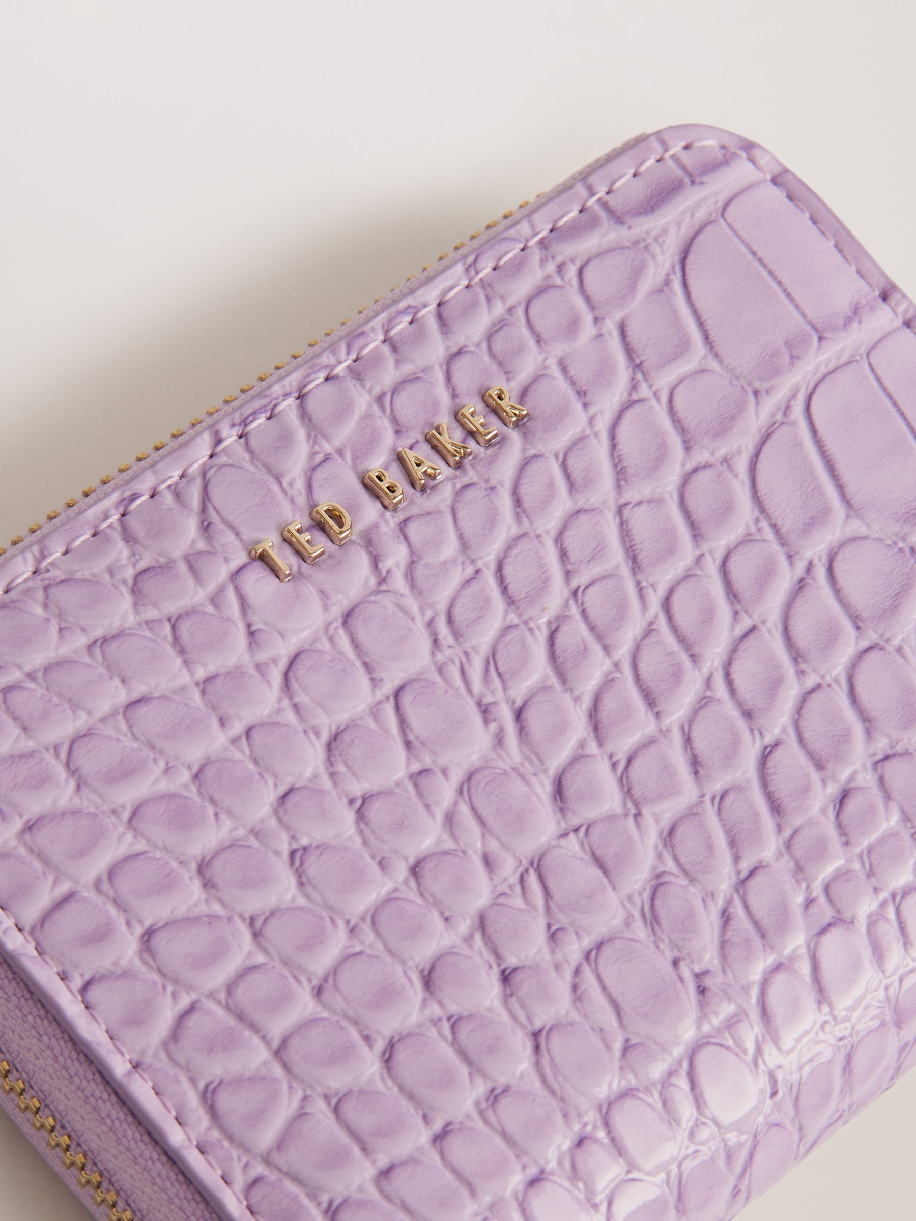 Ted Baker Connii Mini Croc Effect Purse, Lilac, One Size