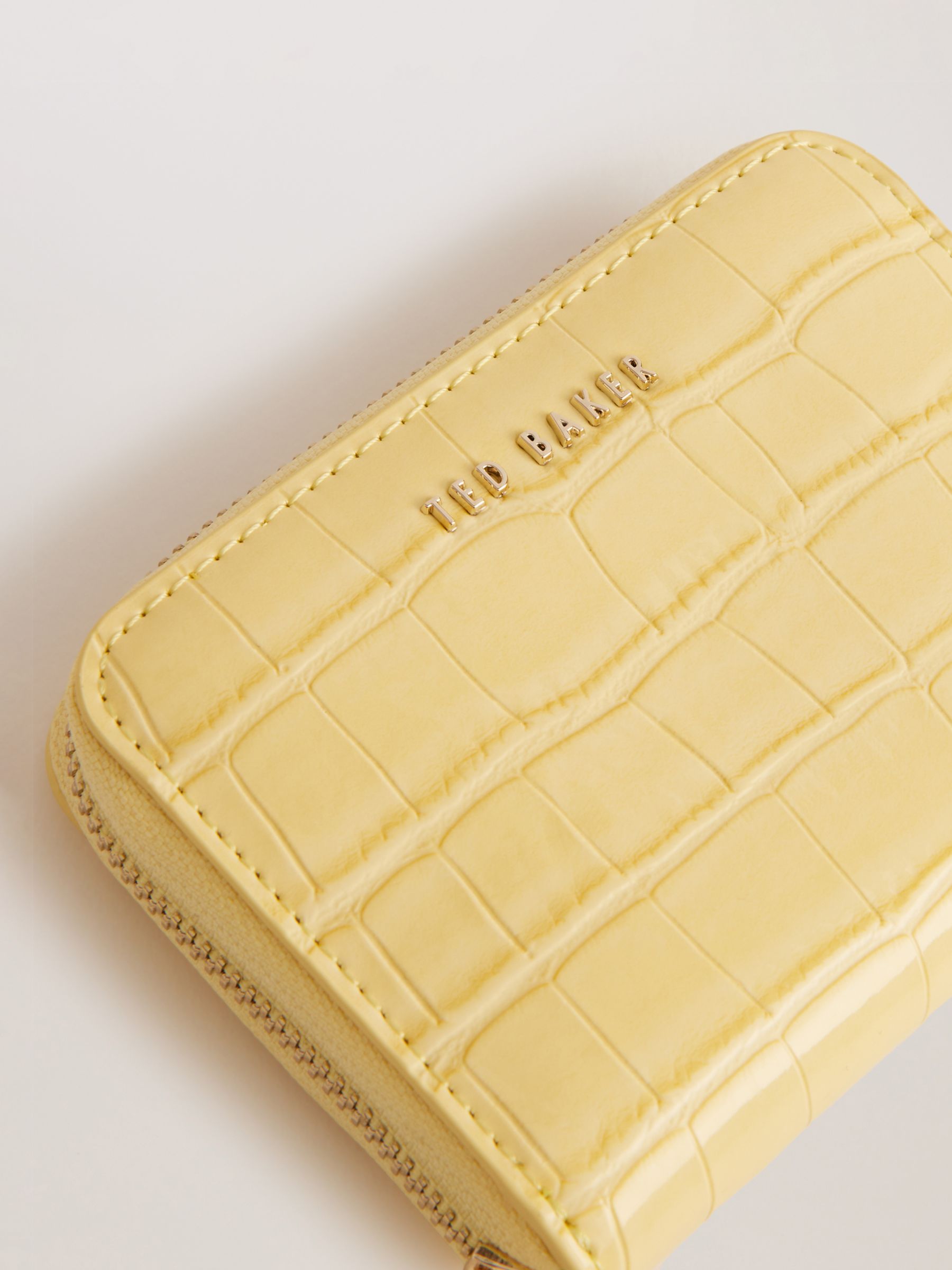 Ted Baker Connii Mini Croc Effect Purse, Yellow, One Size