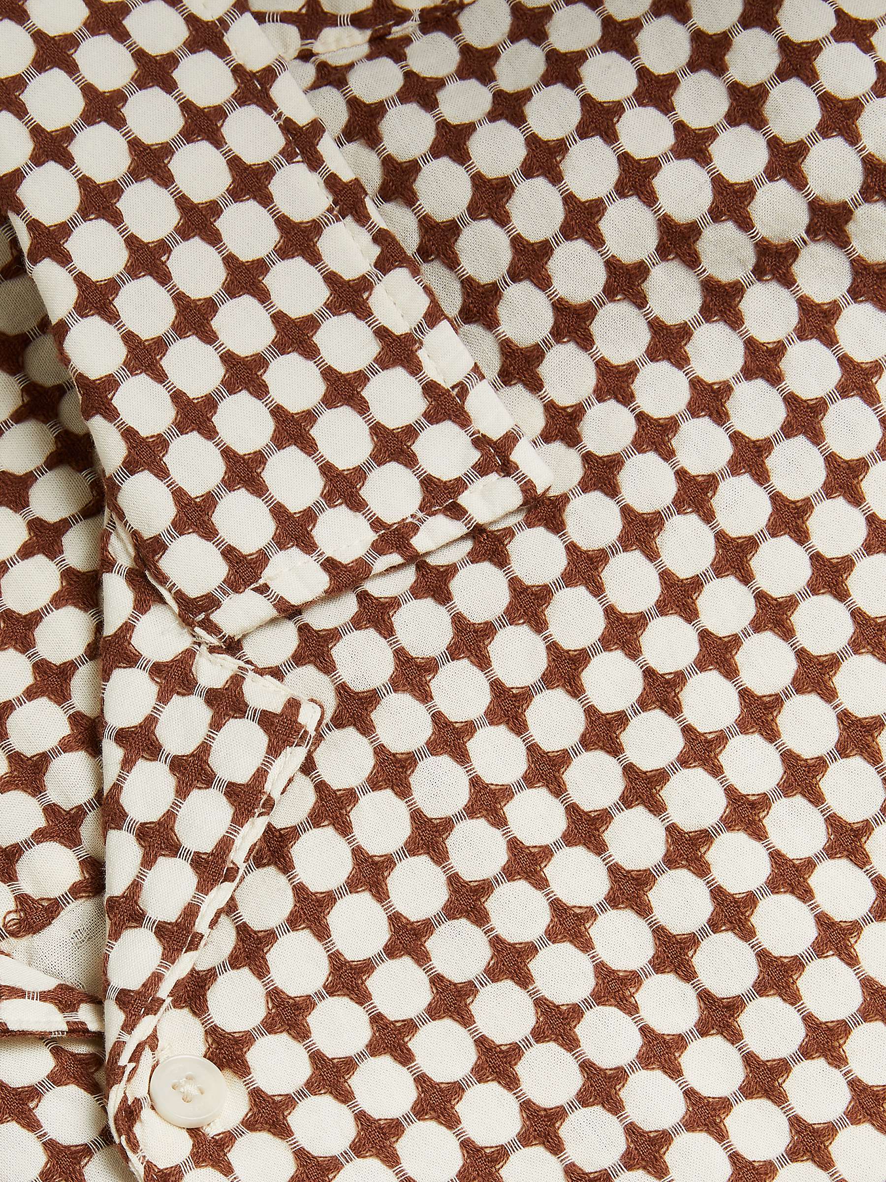 Buy Ted Baker Oise Textured Geometric Print Shirt, Brown/Multi Online at johnlewis.com
