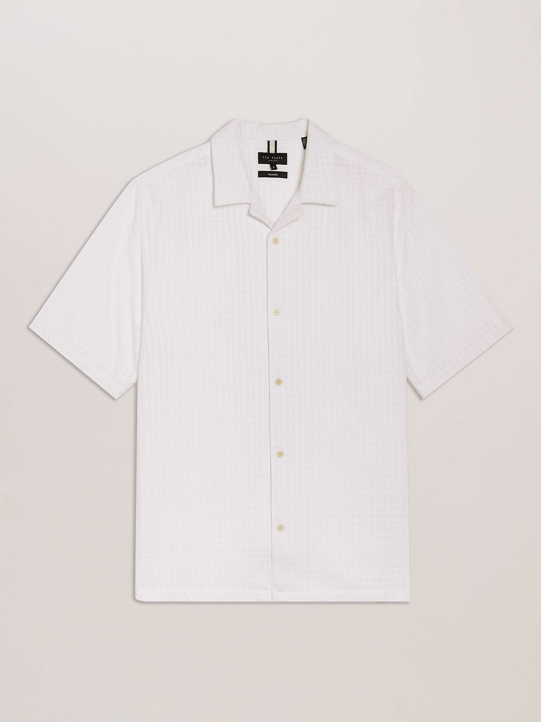 Buy Ted Baker Oise Short Sleeve Textured Shirt, White Online at johnlewis.com
