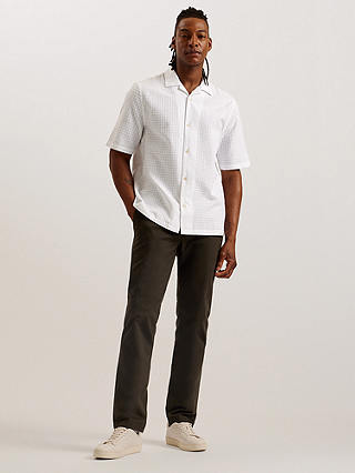 Ted Baker Oise Short Sleeve Textured Shirt, White