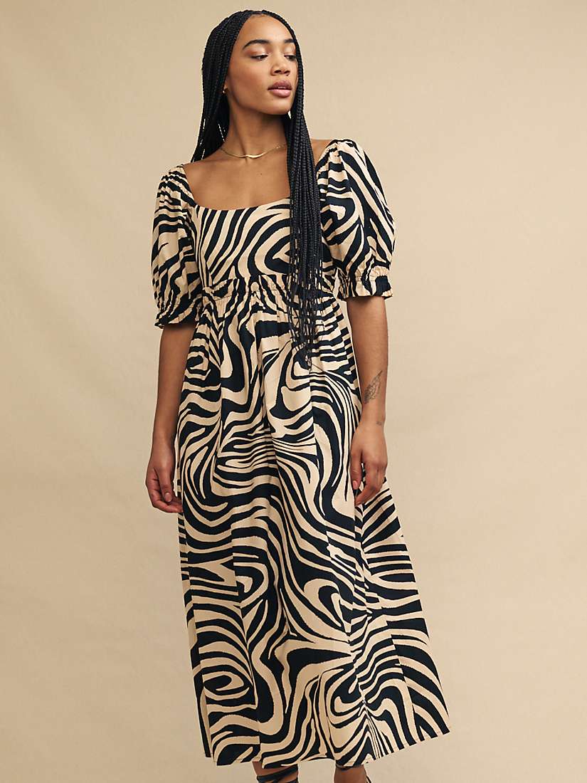 Buy Nobody's Child Ginger Lima Abstract Swirl Print Midi Dress, Black/Multi Online at johnlewis.com