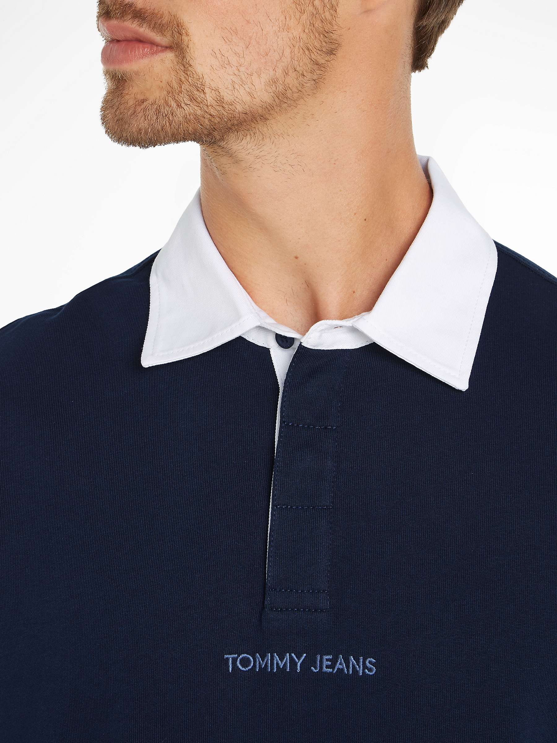 Buy Tommy Jeans Oversized Classic Rugby Top, Navy Online at johnlewis.com