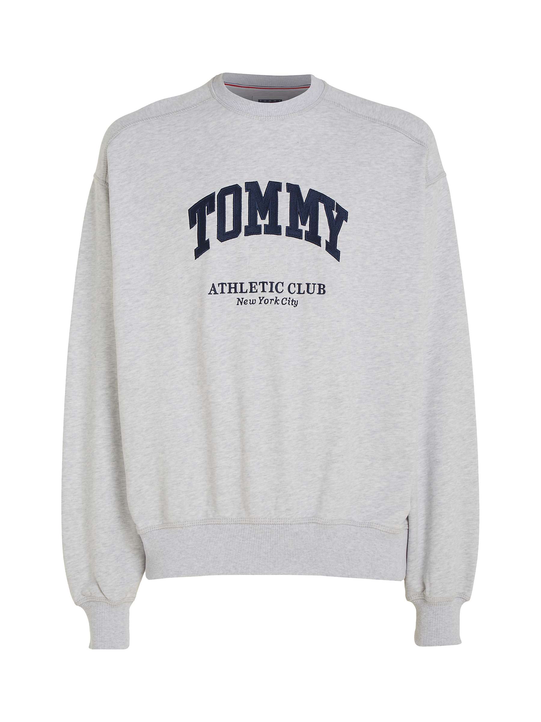 Buy Tommy Jeans Boxy Cotton Sweatshirt, Silver Grey Online at johnlewis.com