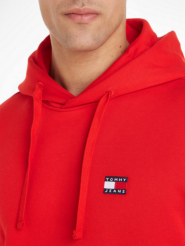 Tommy Jeans Logo Badge Hoodie, Deep Crimson