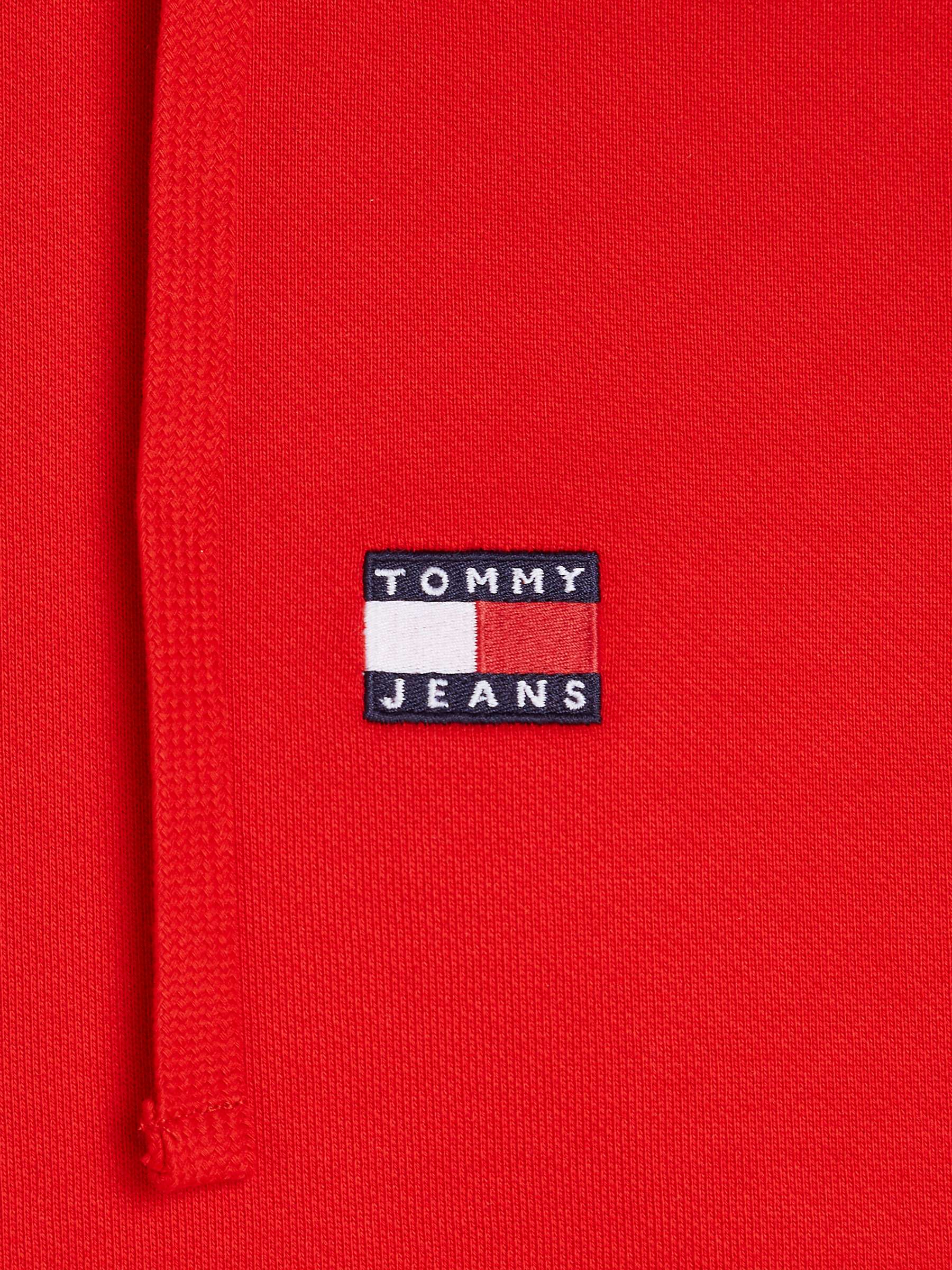 Buy Tommy Jeans Logo Badge Hoodie, Deep Crimson Online at johnlewis.com