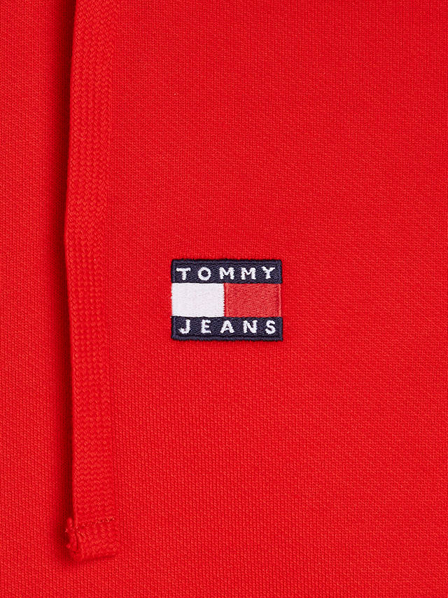 Tommy Jeans Logo Badge Hoodie, Deep Crimson