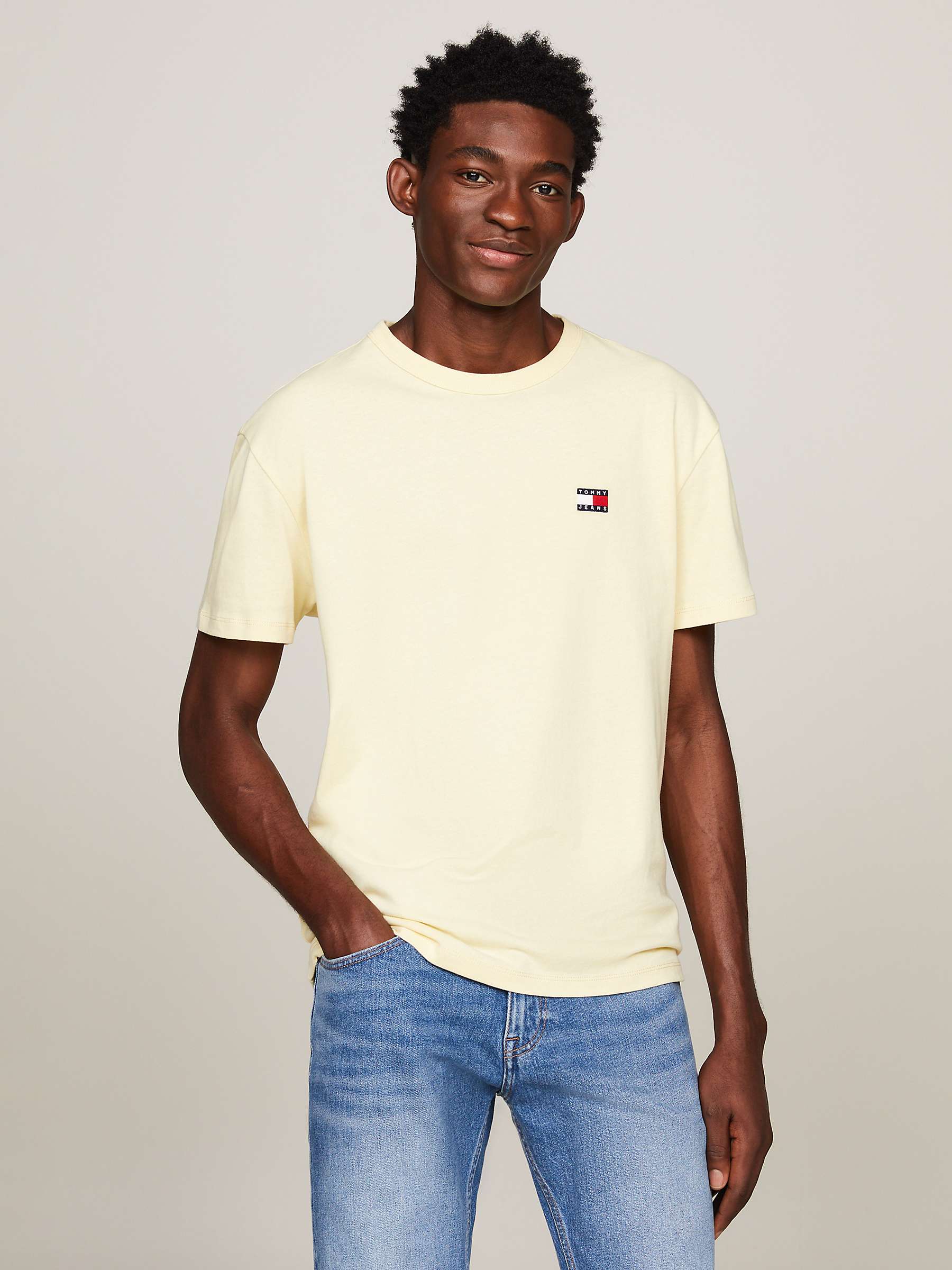 Buy Tommy Jeans Regular Badge T-Shirt, Lemon Zest Online at johnlewis.com